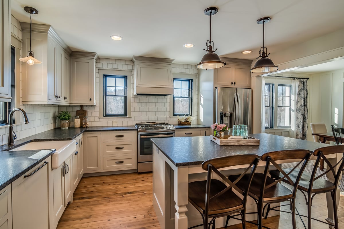 New counter height stools around kitchen island